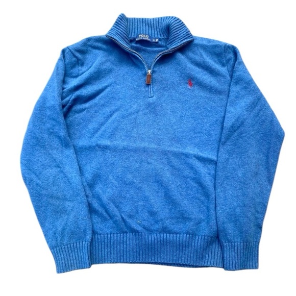 Polo by Ralph Lauren Men's Blue Half-Zip Sweater - Picture 1 of 8